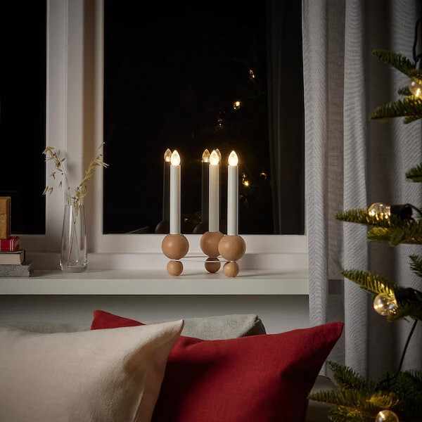 bougeoir de Noël en hêtre