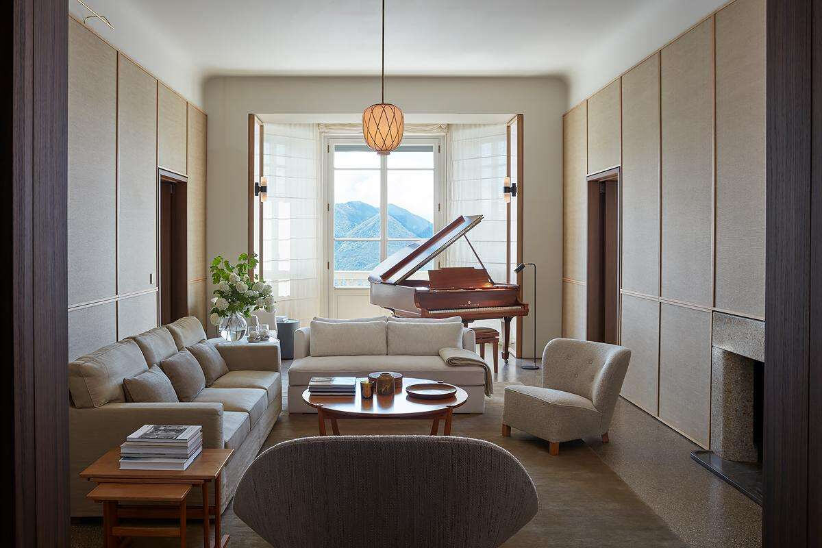 salon maison rénovée lac de Côme salon maison rénovée lac de Côme