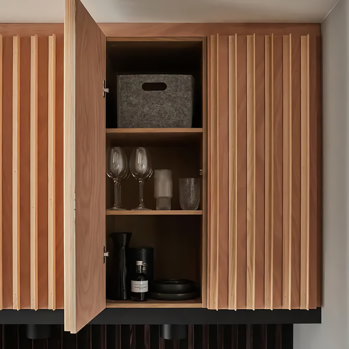 meuble salon en bois avec bar
