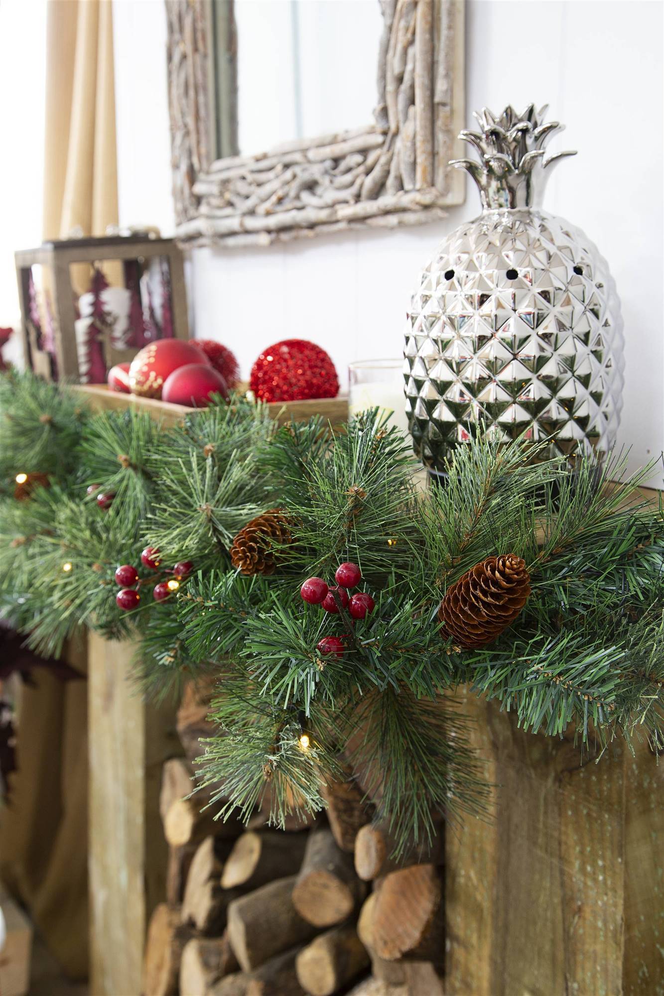 cheminée avec branche sapin cheminée avec branche sapin