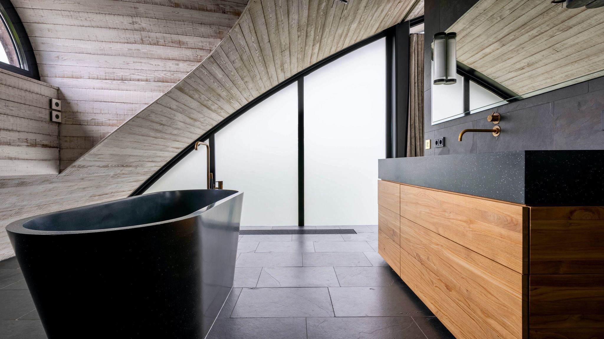 salle de bain design bois et noir salle de bain design bois et noir