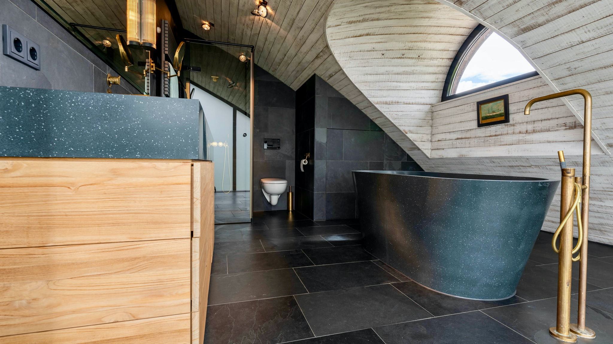 salle de bain design bois et granit noir salle de bain design bois et granit noir