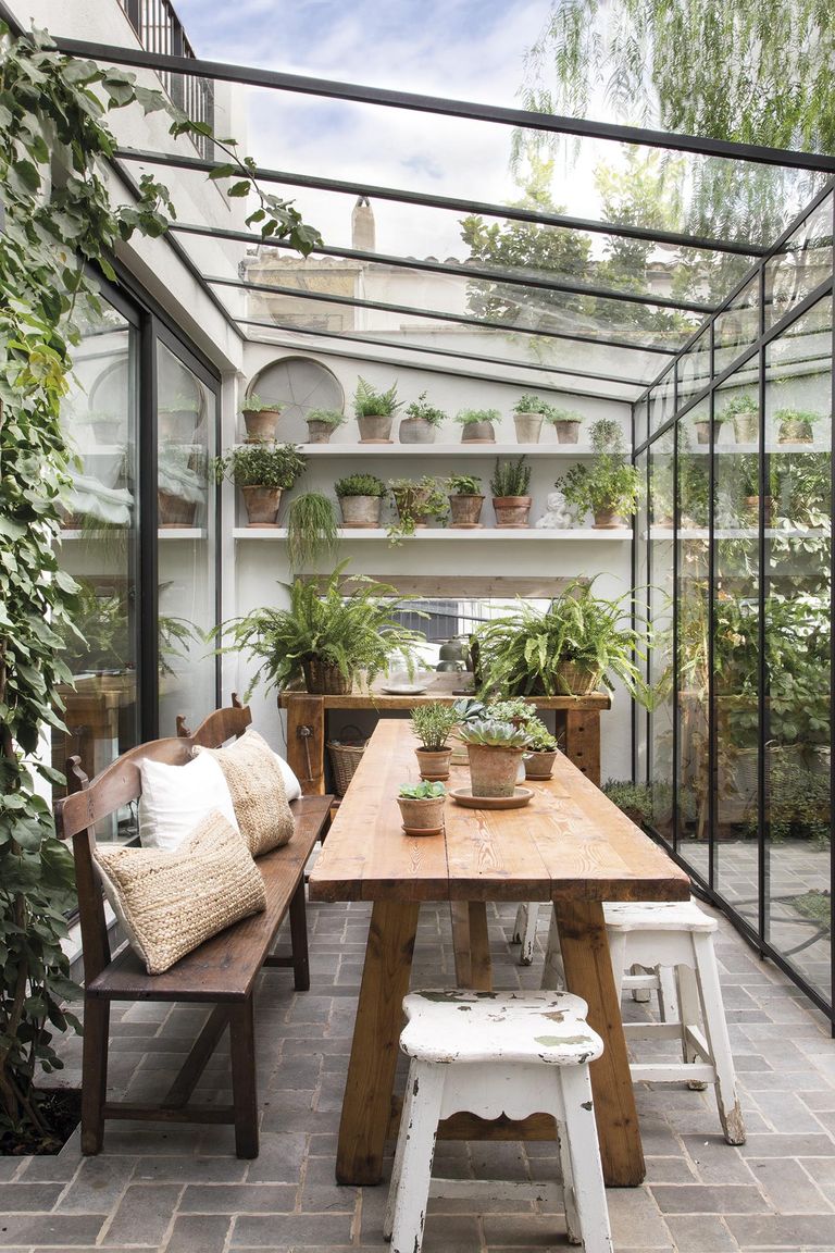 jardin d'hiver dans cour maison de ville