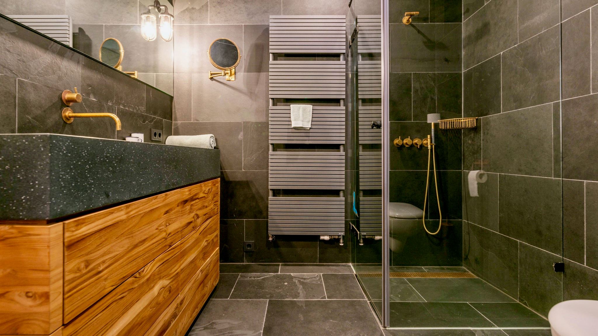 salle de bain design bois et granit noir salle de bain design bois et granit noir