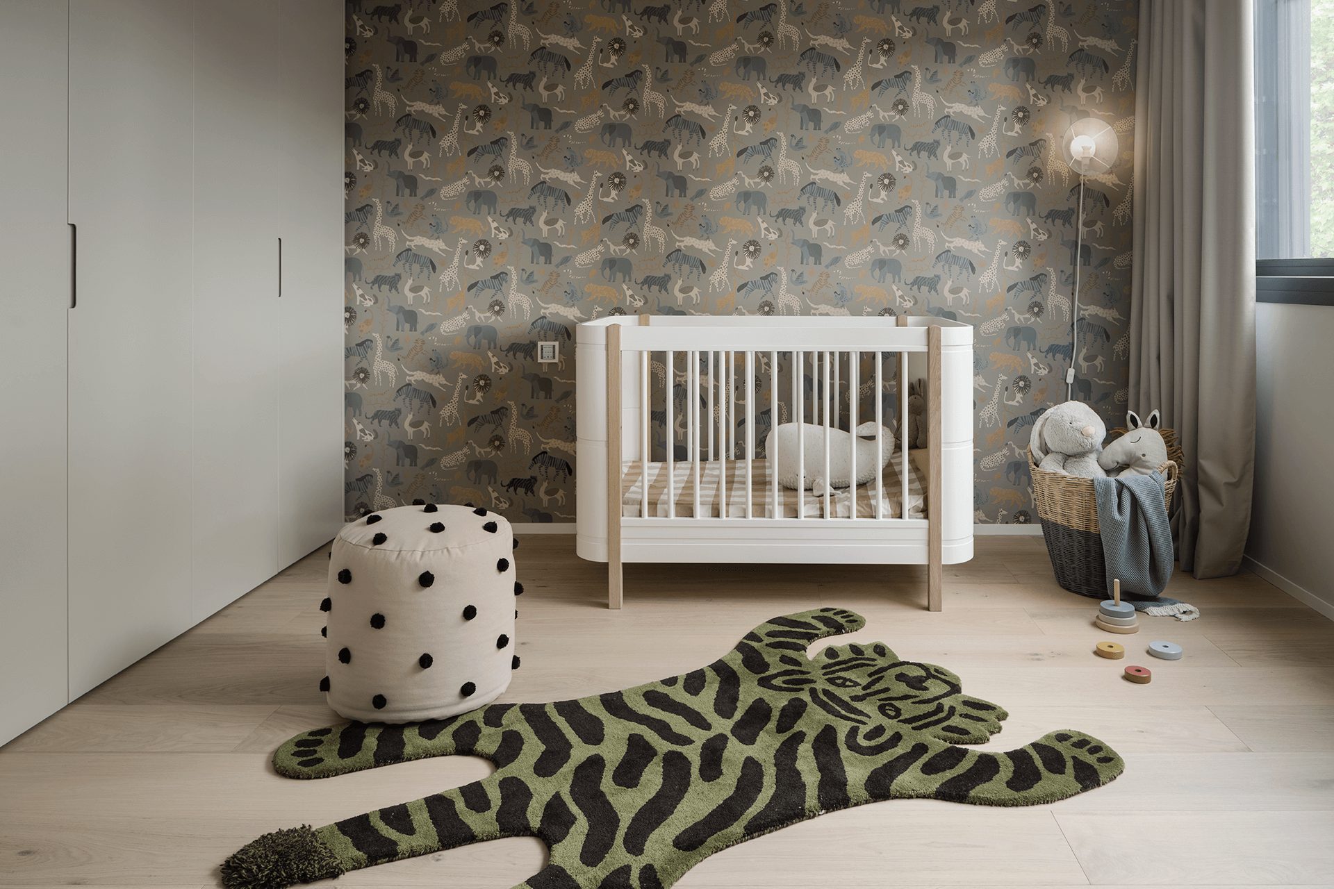 chambre d chambre d'enfant avec papier-peint