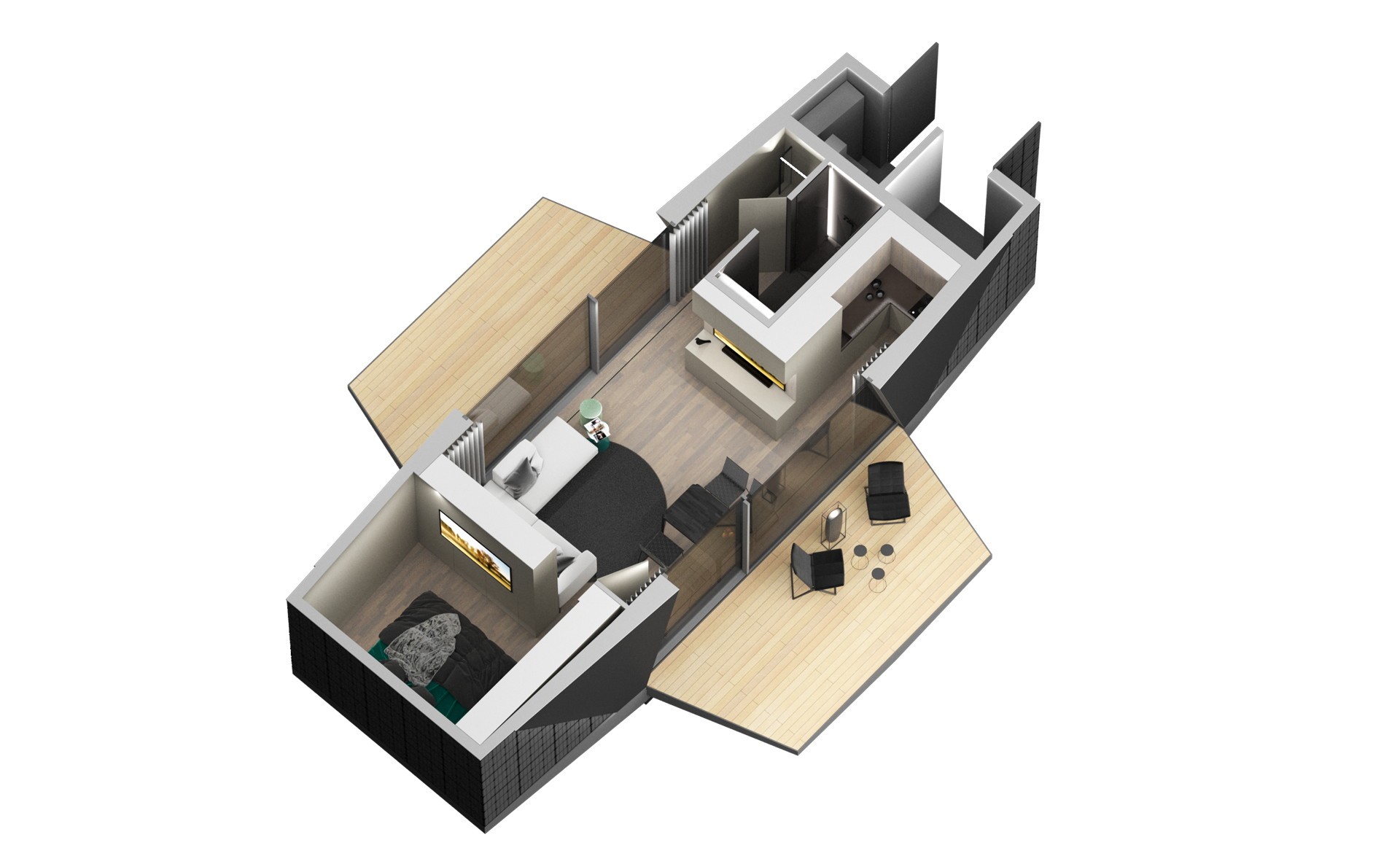 plan 3D maison design 60m2 plan 3D maison design 60m2