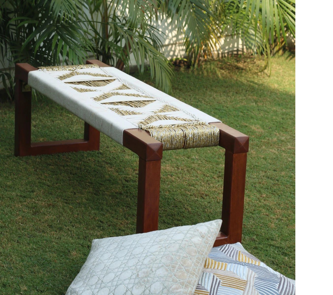 banc artisanal bois et tissage banc artisanal bois et tissage
