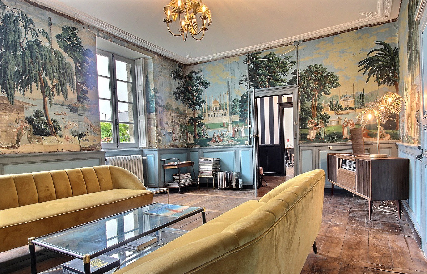 salon maison ancienne rénovée