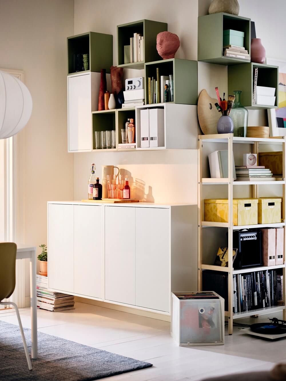 rangement cube dans salon