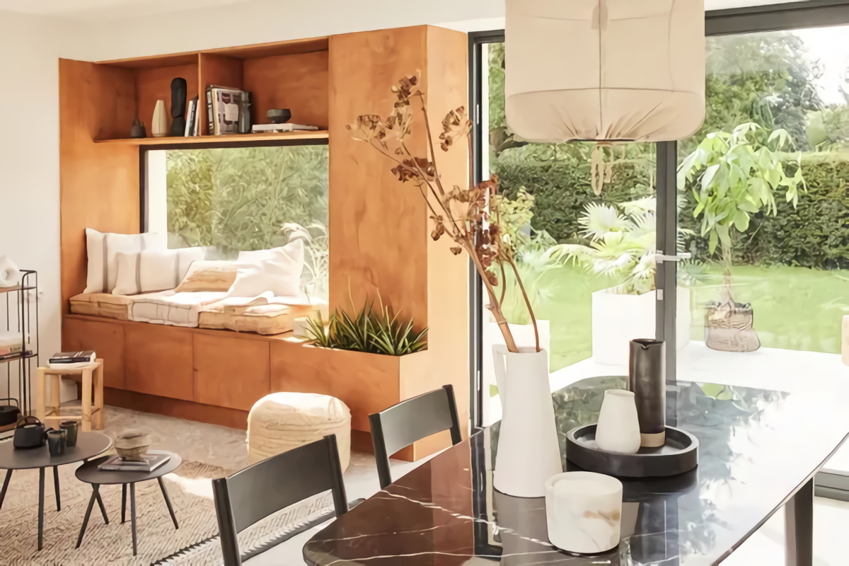 salon décoration bois contemporain