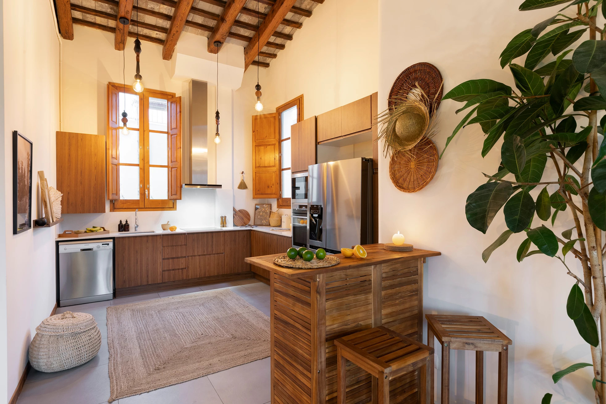 cuisine design et rustique en bois