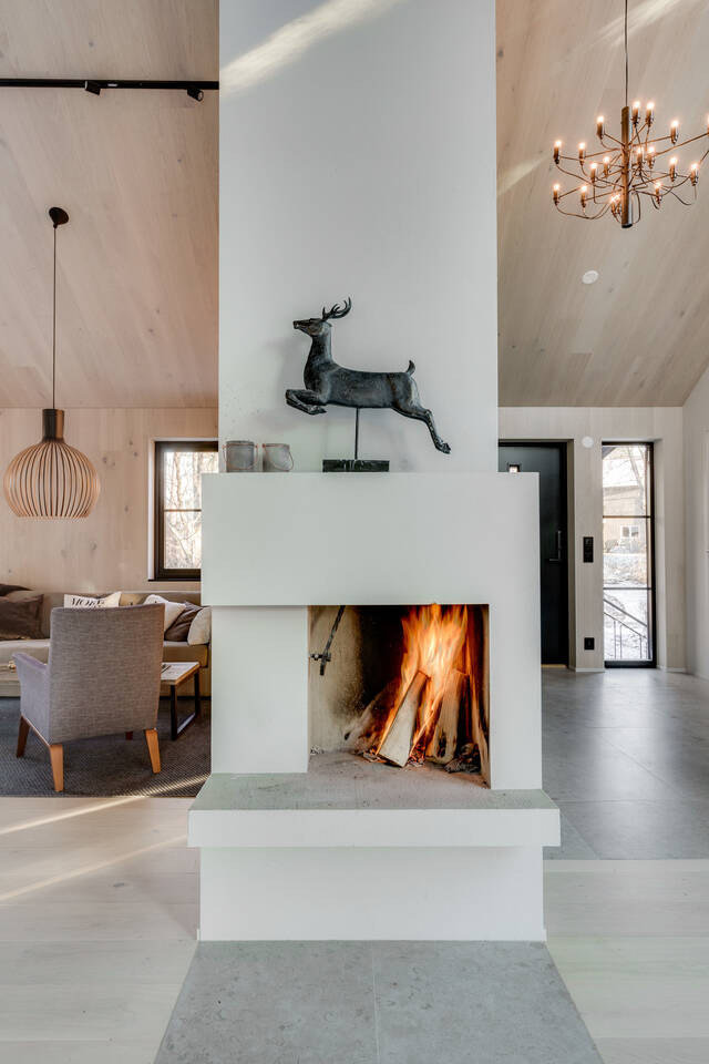 cheminée moderne dans salon