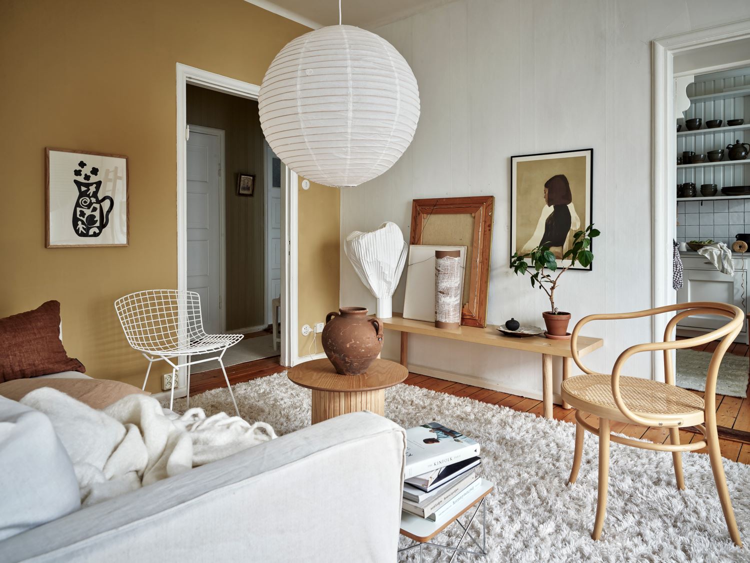 salon décoration scandinave avec mur jaune salon décoration scandinave avec mur jaune
