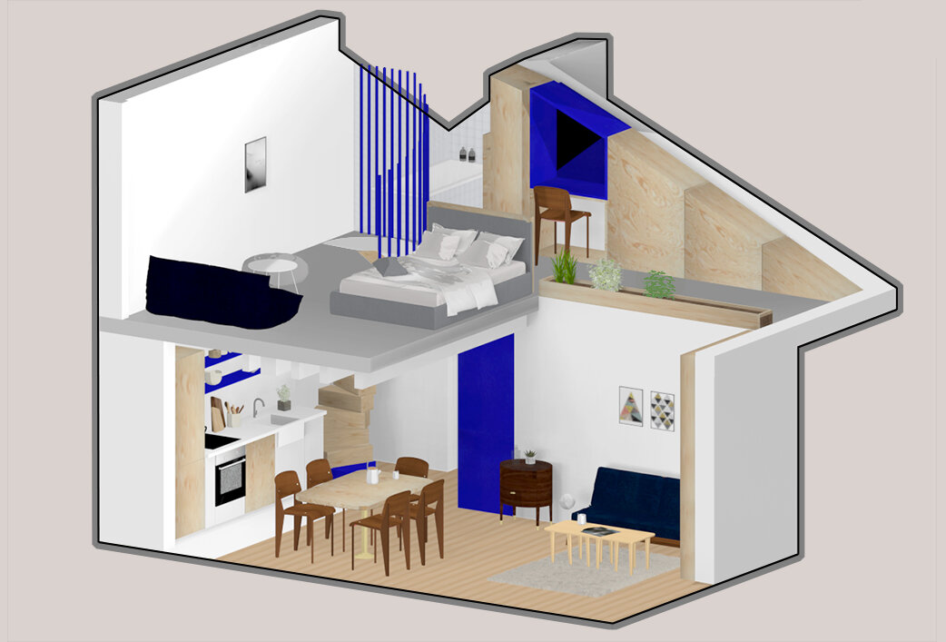 plan 3D duplex minimaliste plan 3D duplex minimaliste
