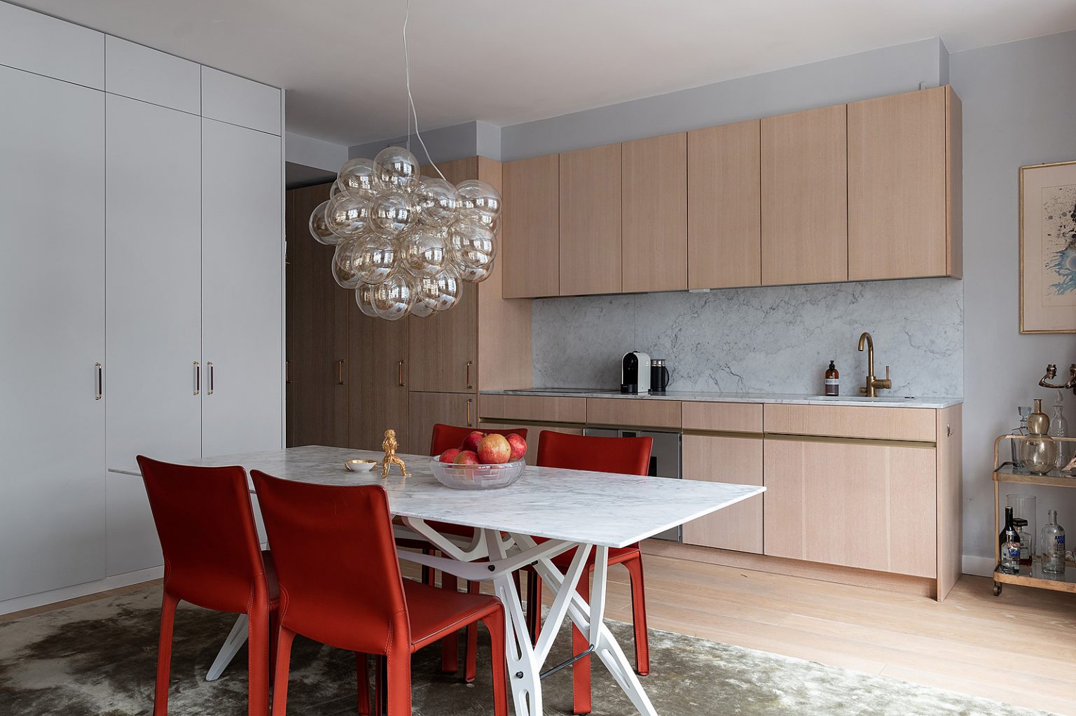 cuisine design bois et salle à manger décoration contemporaine