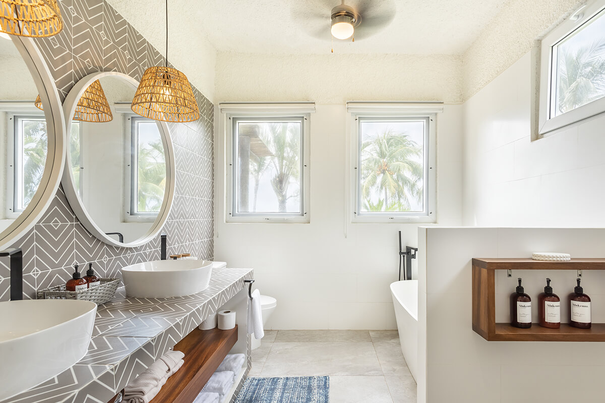 salle de bain carrelage gris
