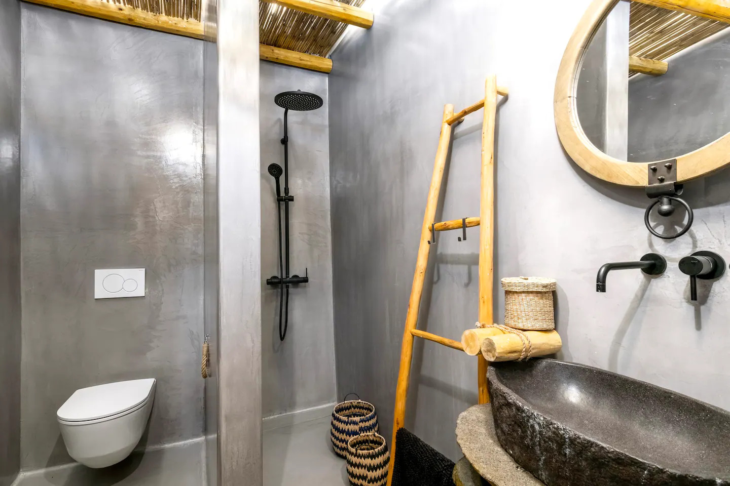 salle de bain décoration grise