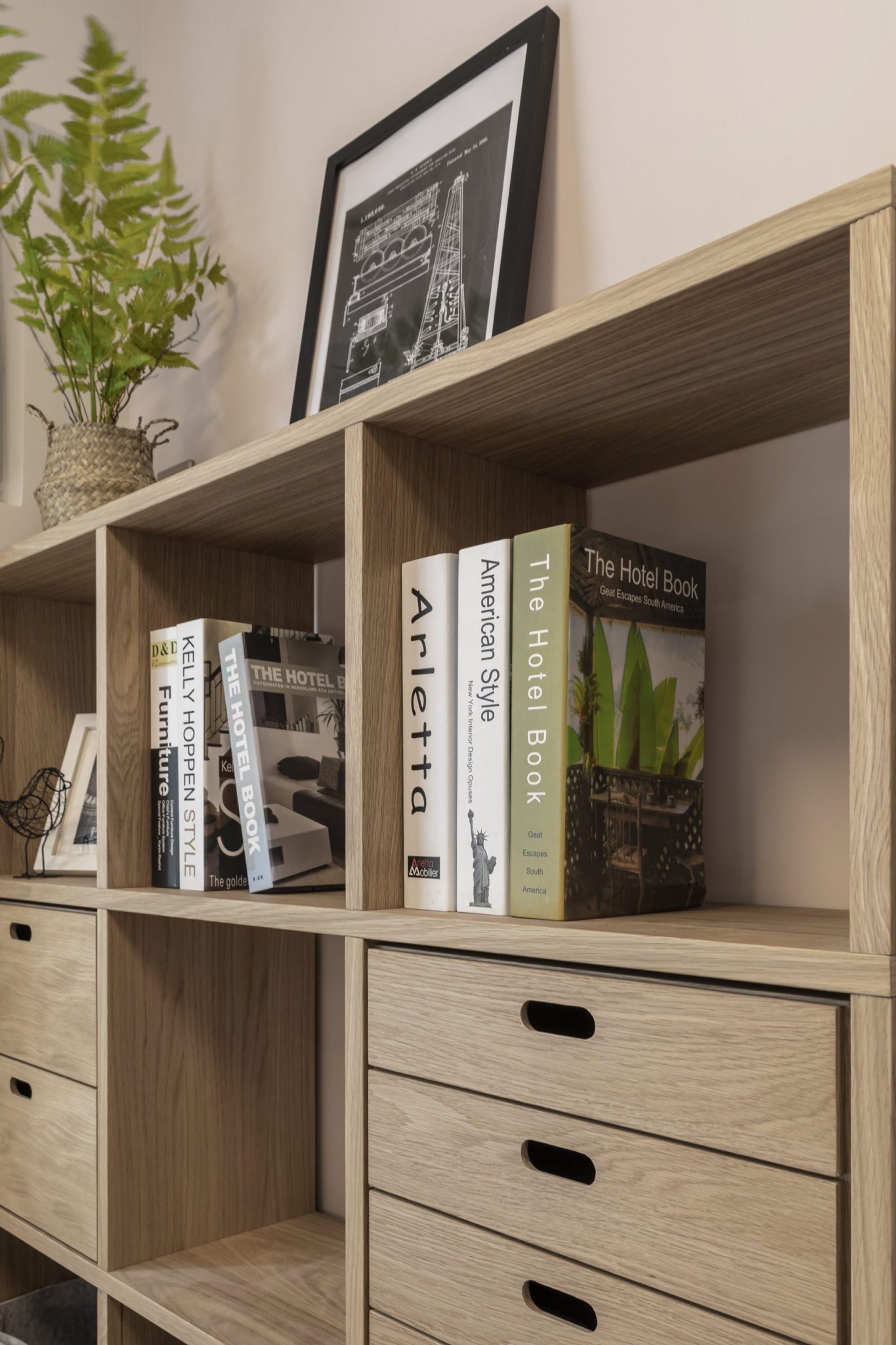 bibliothèque chêne clair