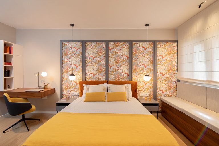 chambre avec tête de lit papier-peint chambre avec tête de lit papier-peint