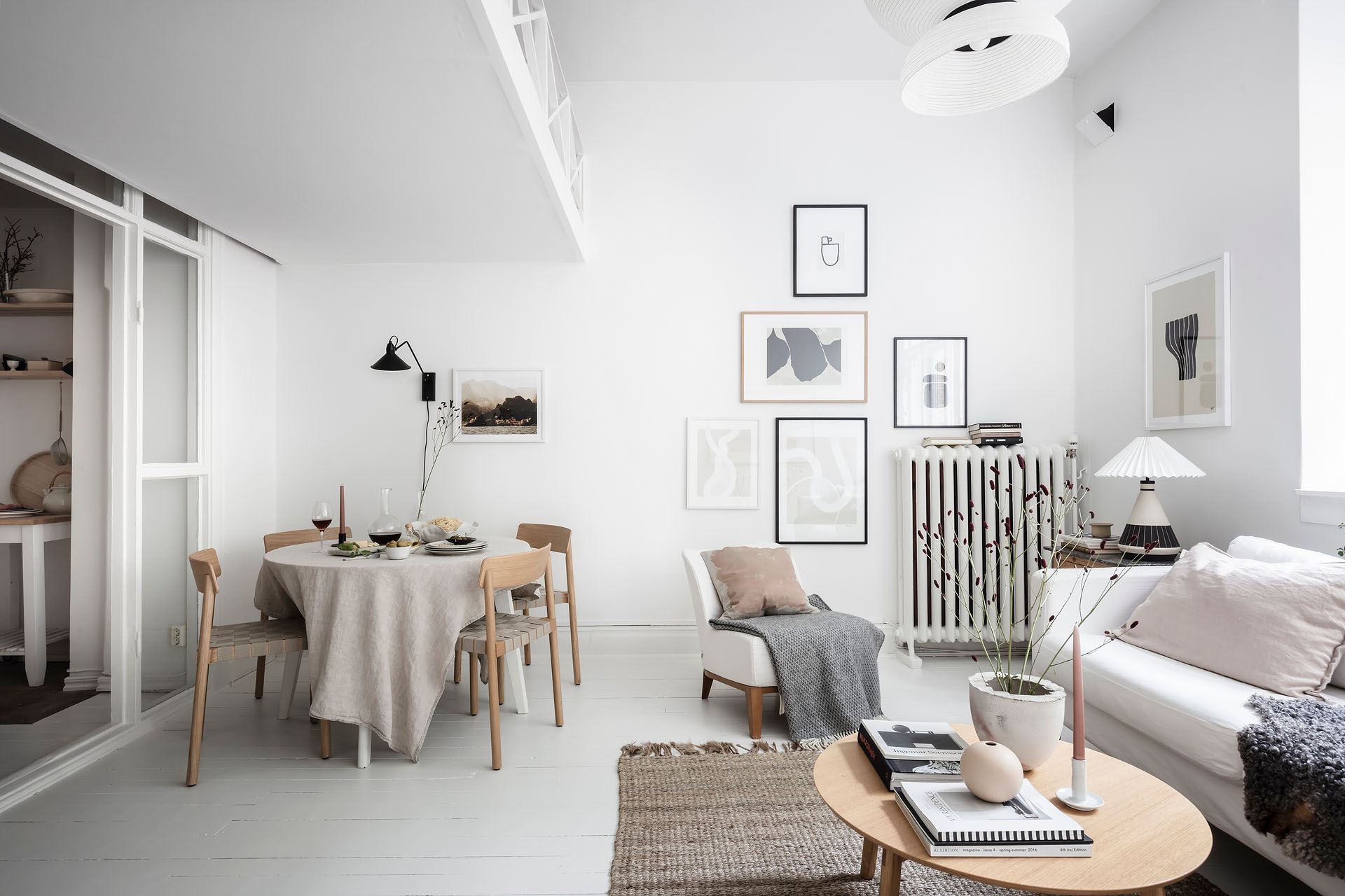 salon studio de 38m2 avec mezzanine