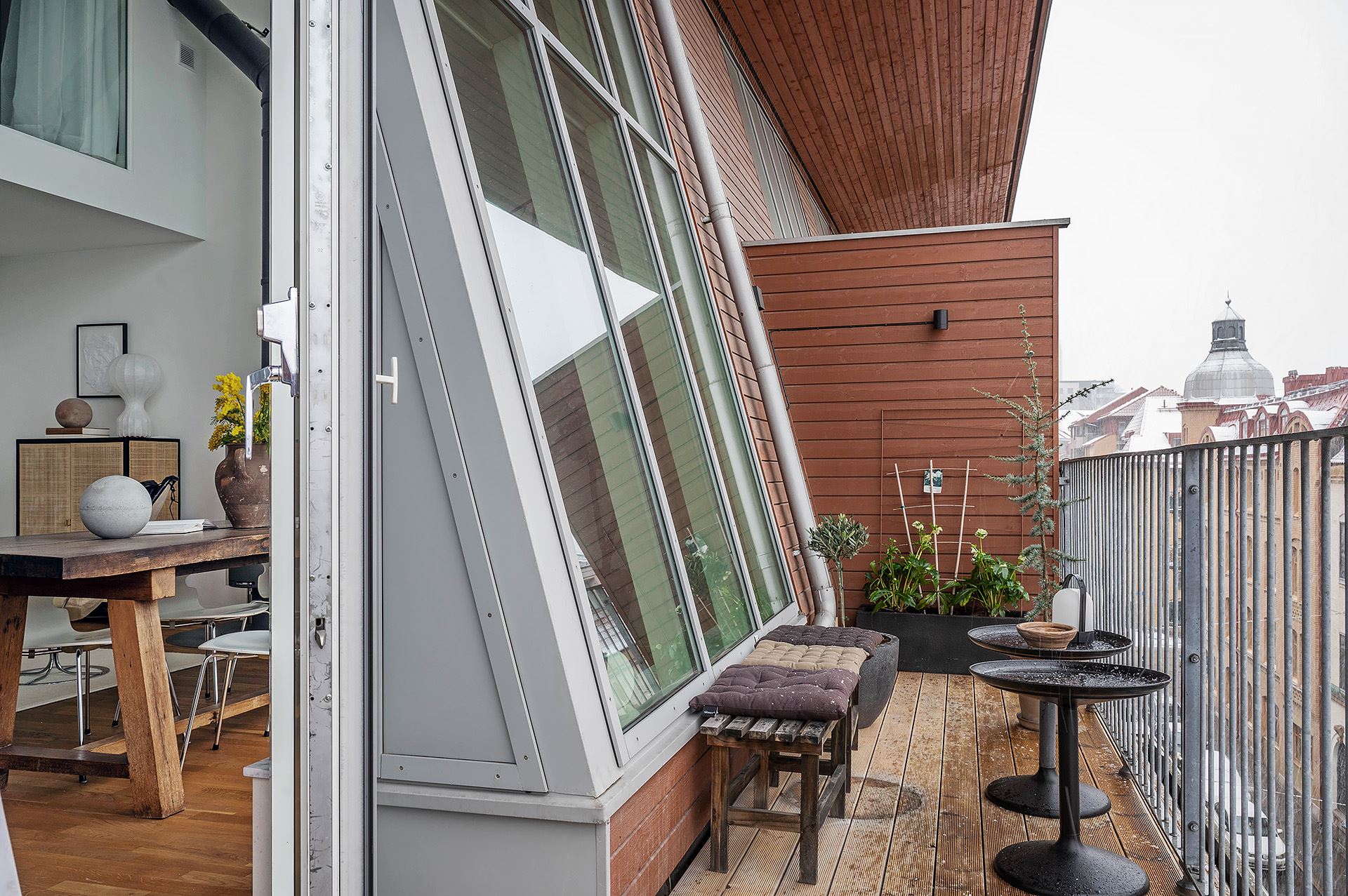 balcon appartement avec verrière