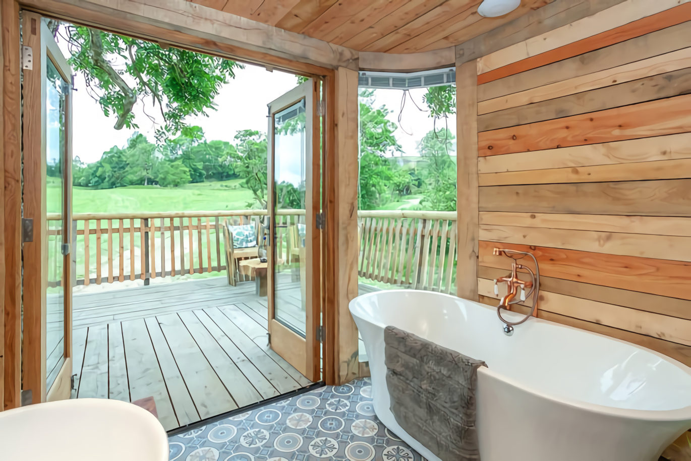 salle de bain vintage avec terrasse salle de bain vintage avec terrasse