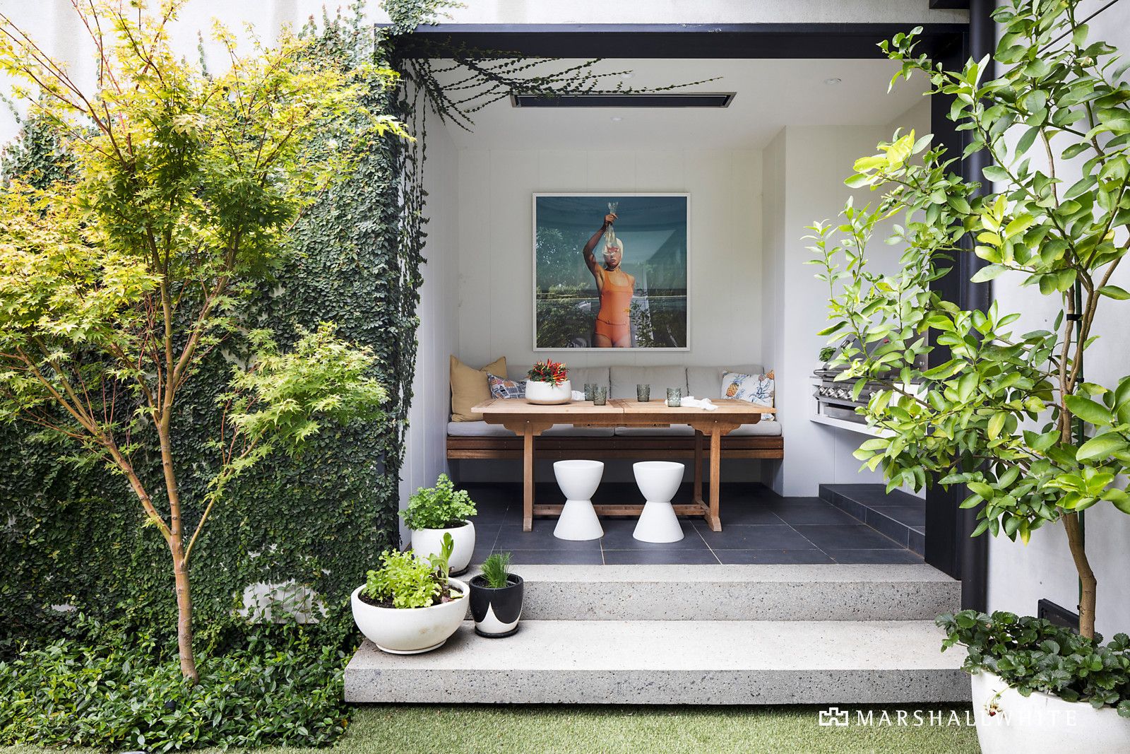 terrasse abritée décoration contemporaine