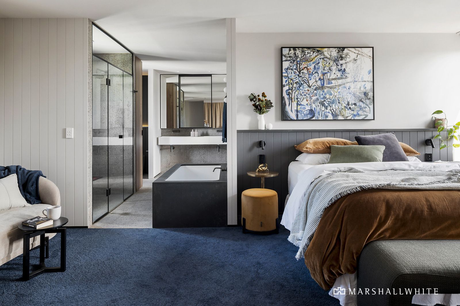 chambre avec salle de bain décoration contemporaine