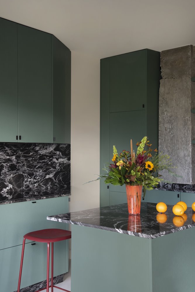 cuisine design verte avec îlot cuisine design verte avec îlot