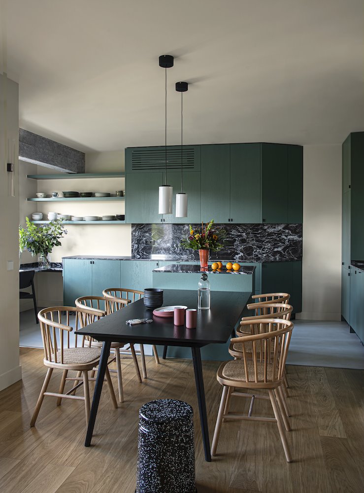 cuisine design verte avec îlot cuisine design verte avec îlot