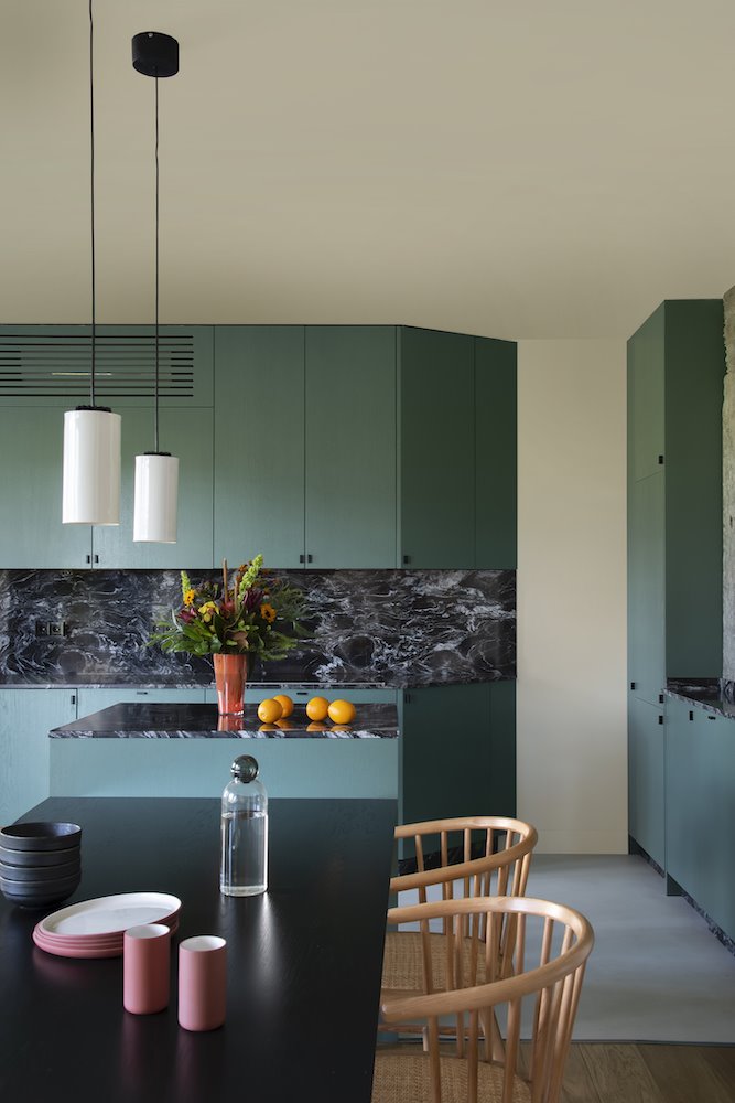 cuisine design verte avec îlot cuisine design verte avec îlot