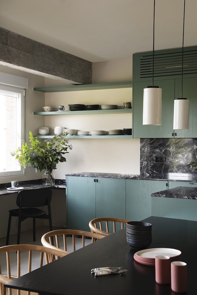 cuisine design verte avec îlot cuisine design verte avec îlot