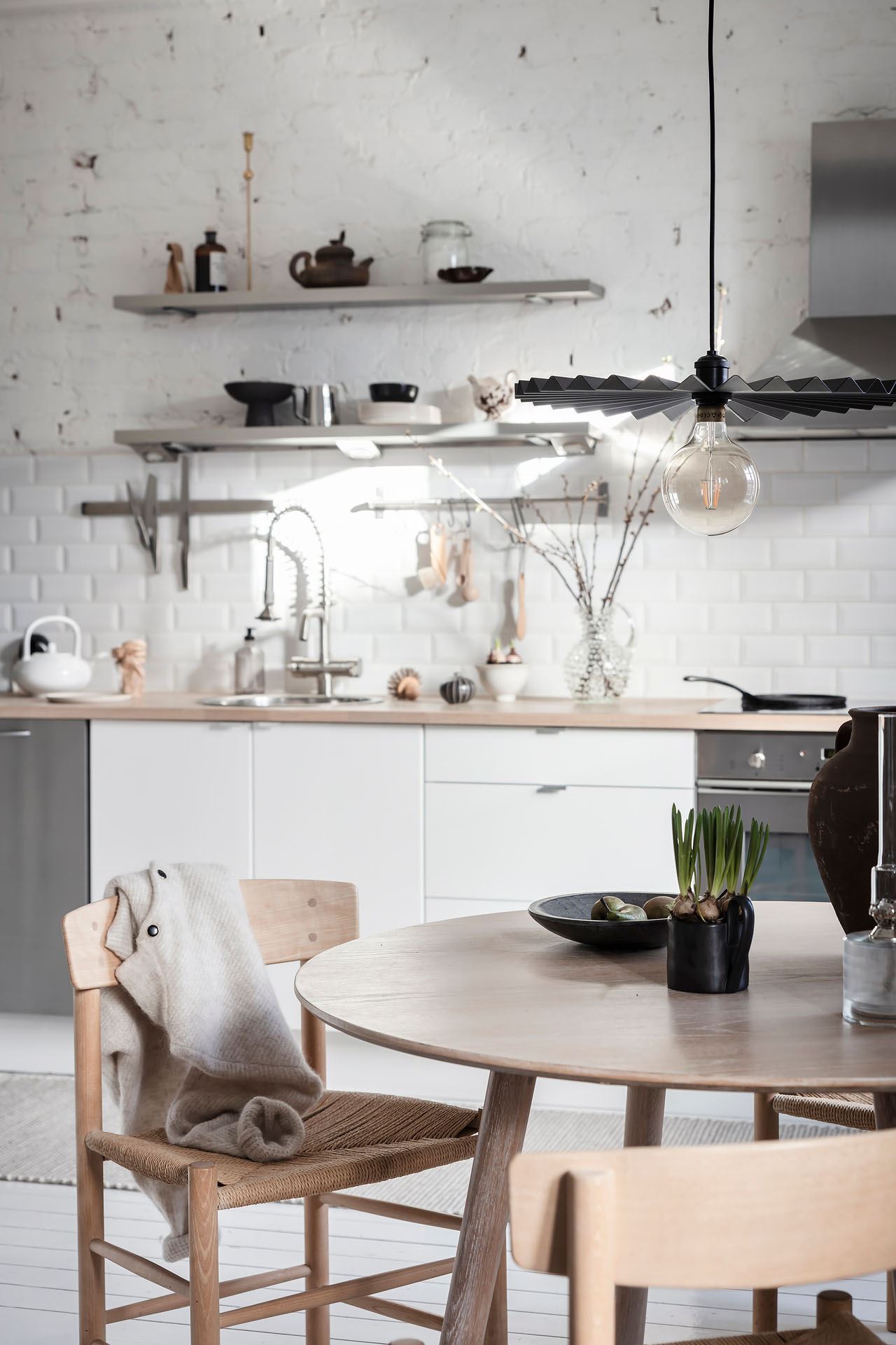 cuisine blanche et bois design