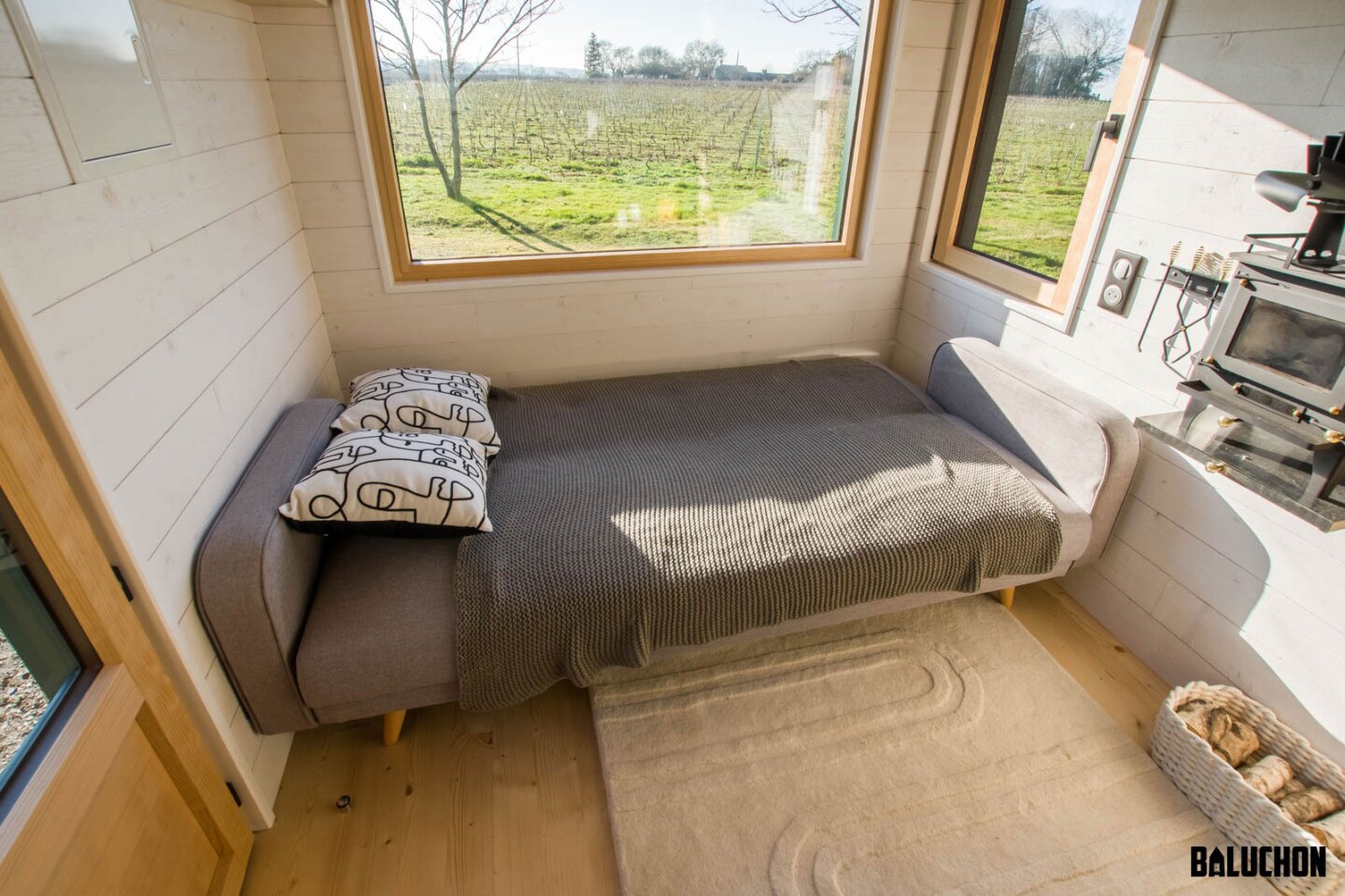 canapé convertible tiny house Baluchon