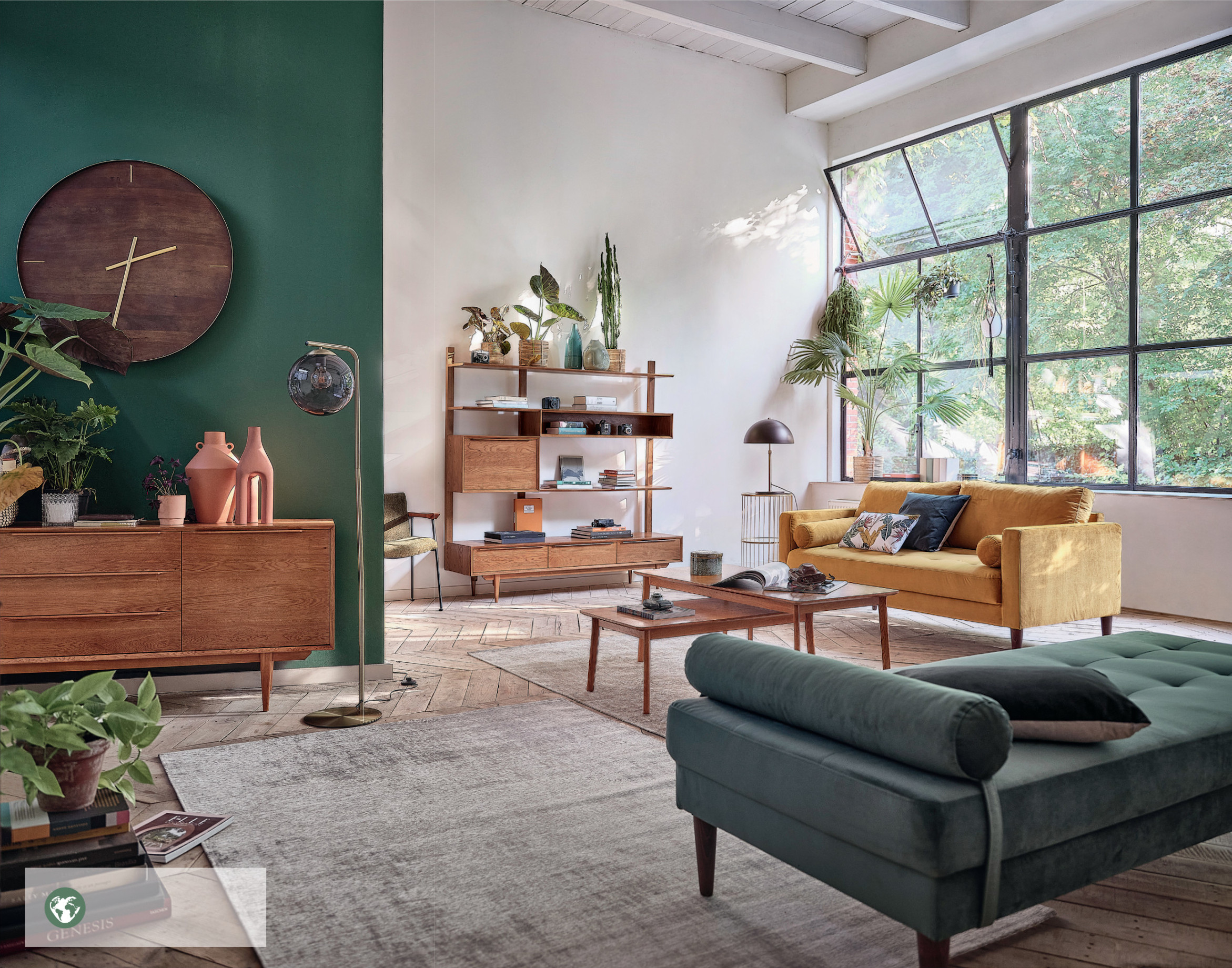 salon décoration contemporaine dans loft
