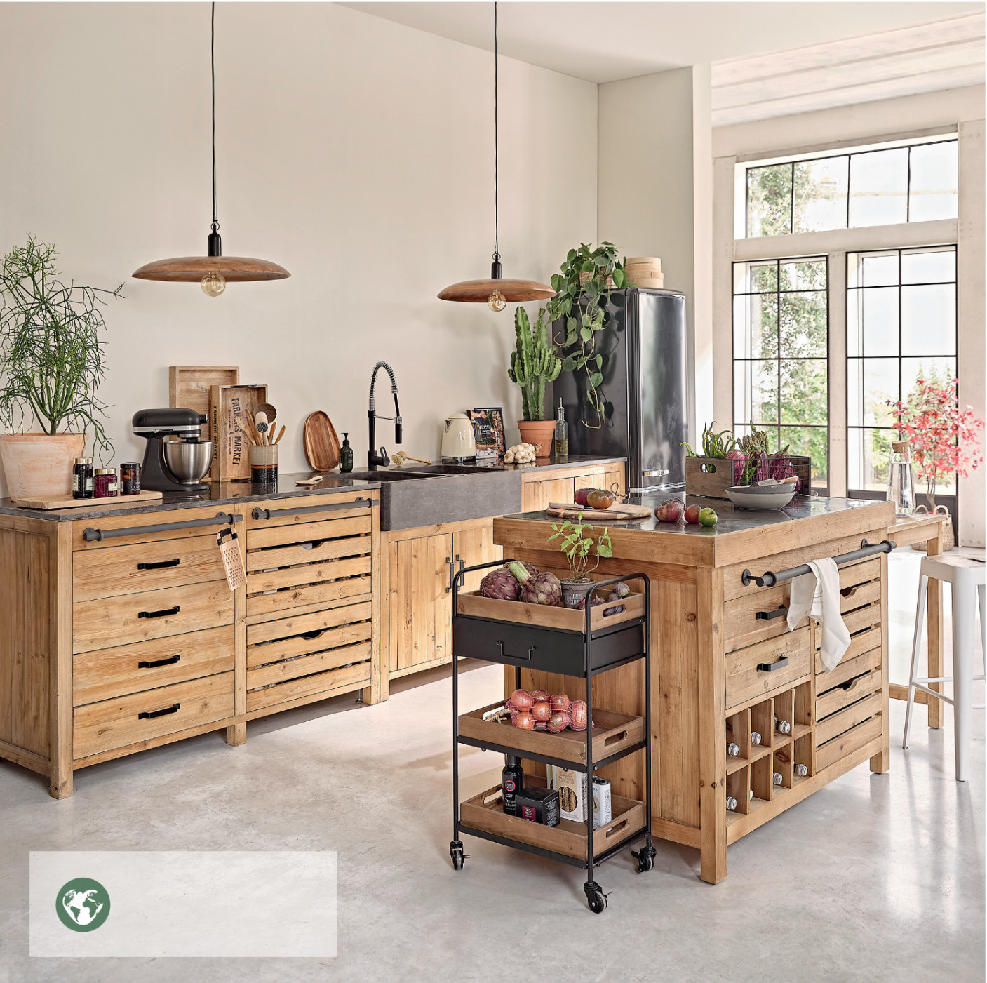 cuisine bois néo rustique catalogue Maisons du Monde 2022