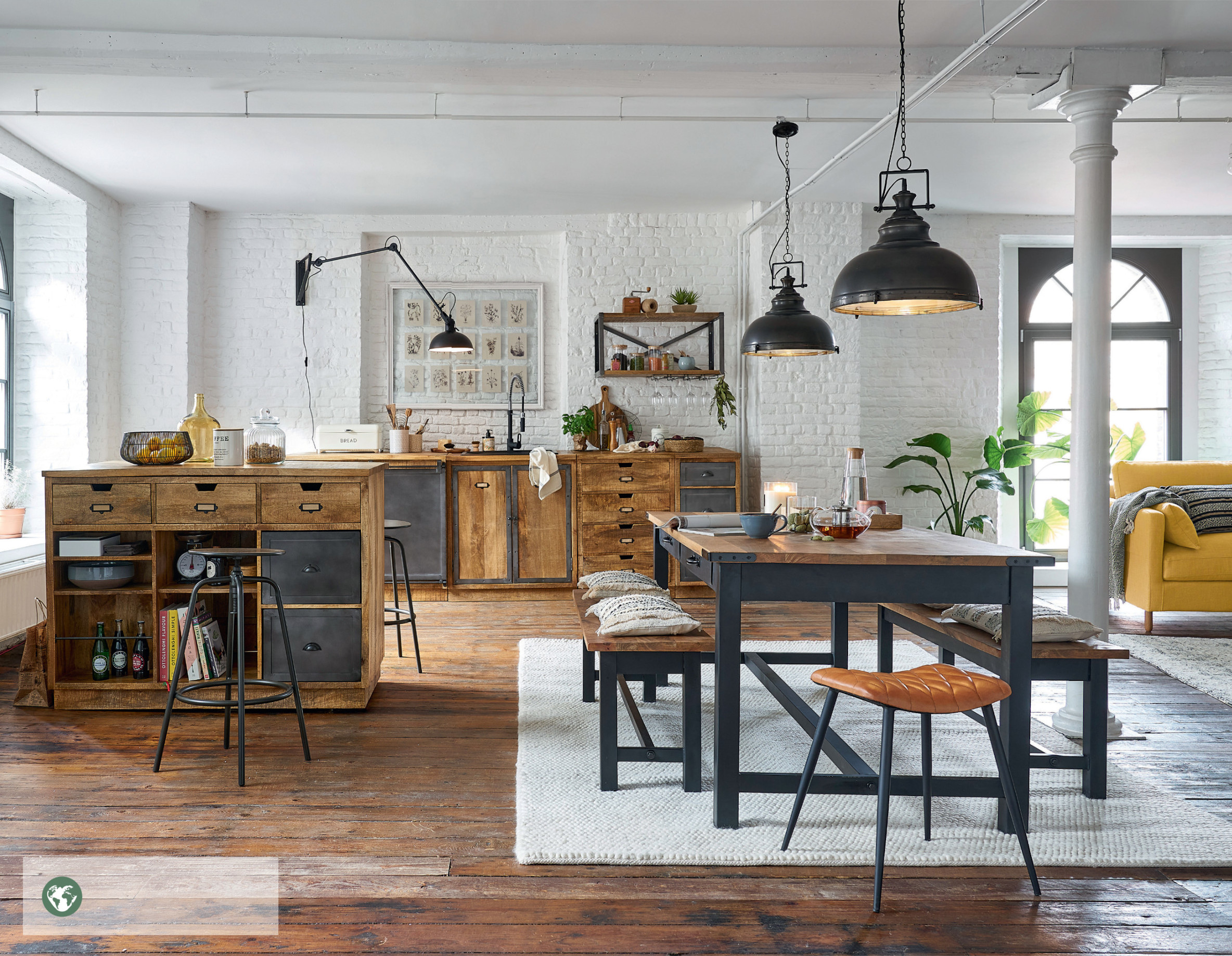 cuisine en bois de type industriel