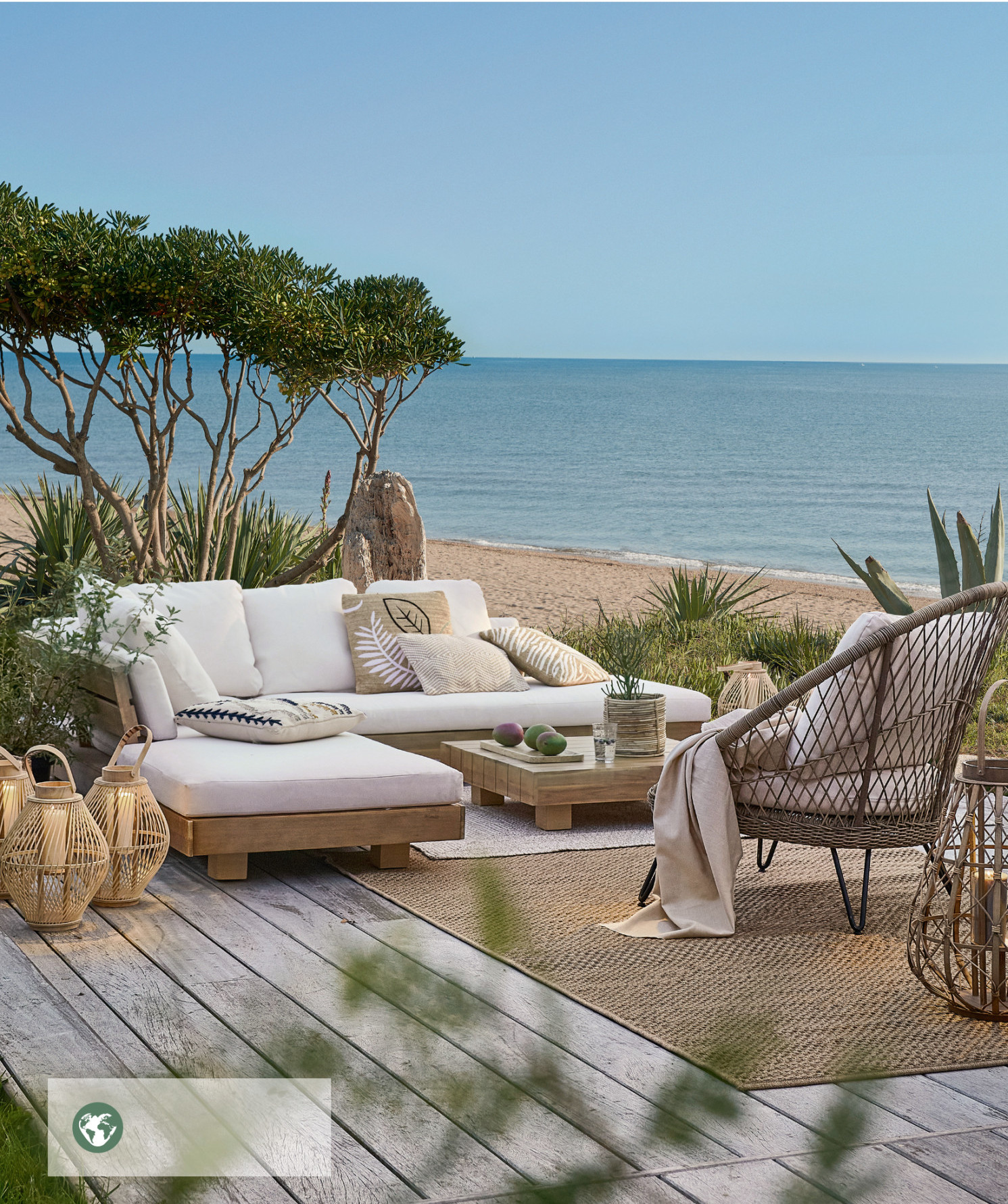 terrasse bois avec vue mer