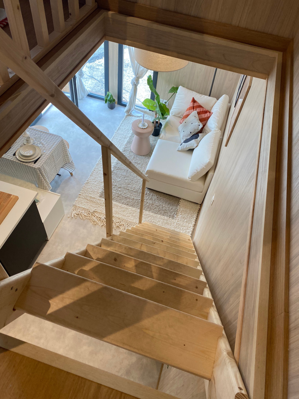 escalier bois mezzanine