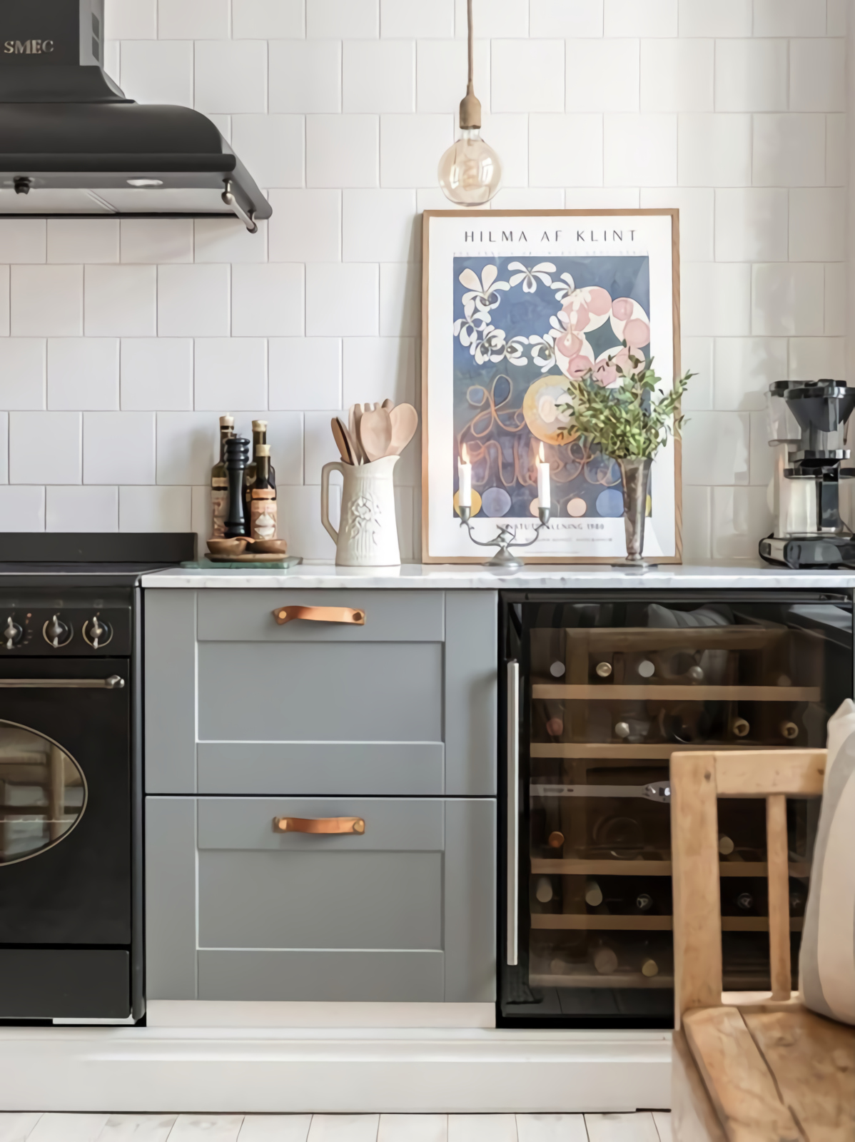 cuisine shaker grise décoration scandinave