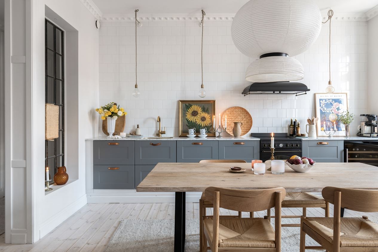 cuisine shaker grise décoration scandinave