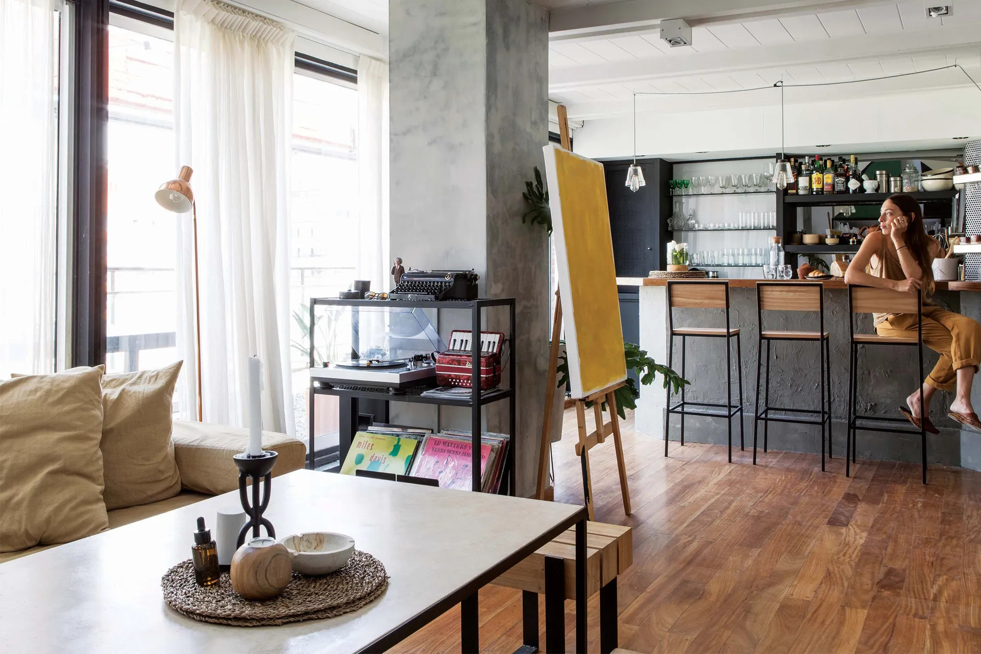 salon et cuisine mini loft 