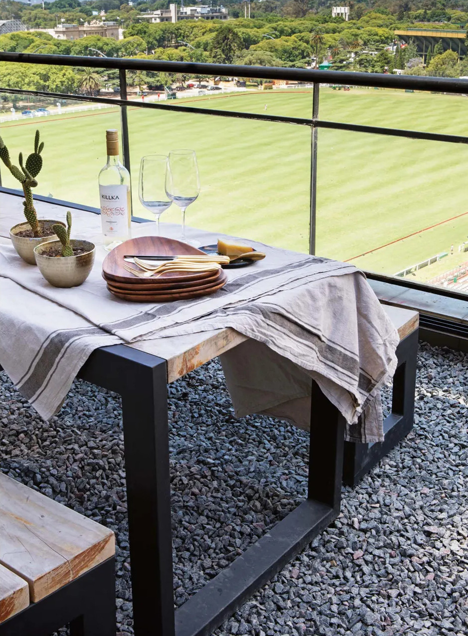 terrasse avec gravillons