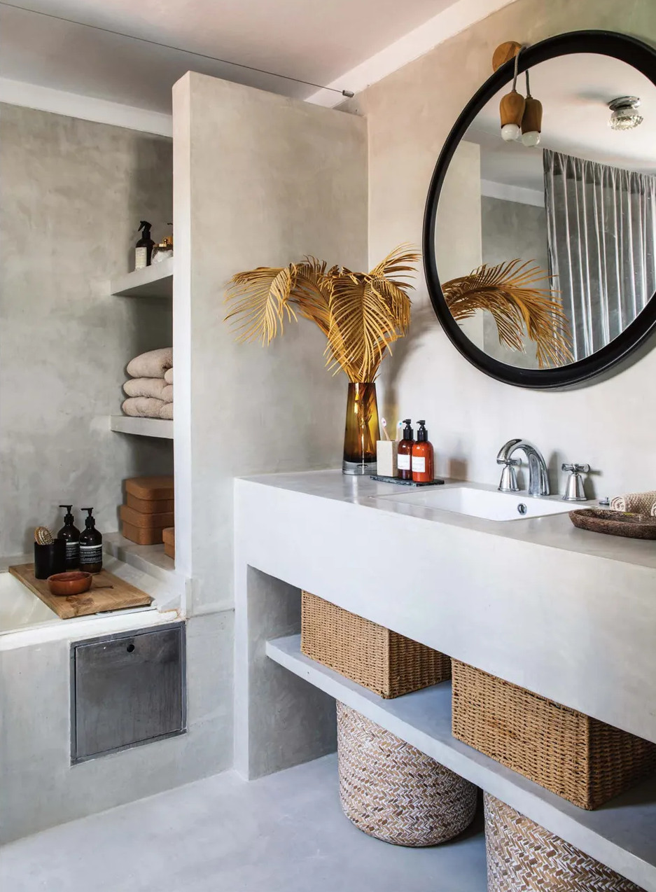 salle de bain grise