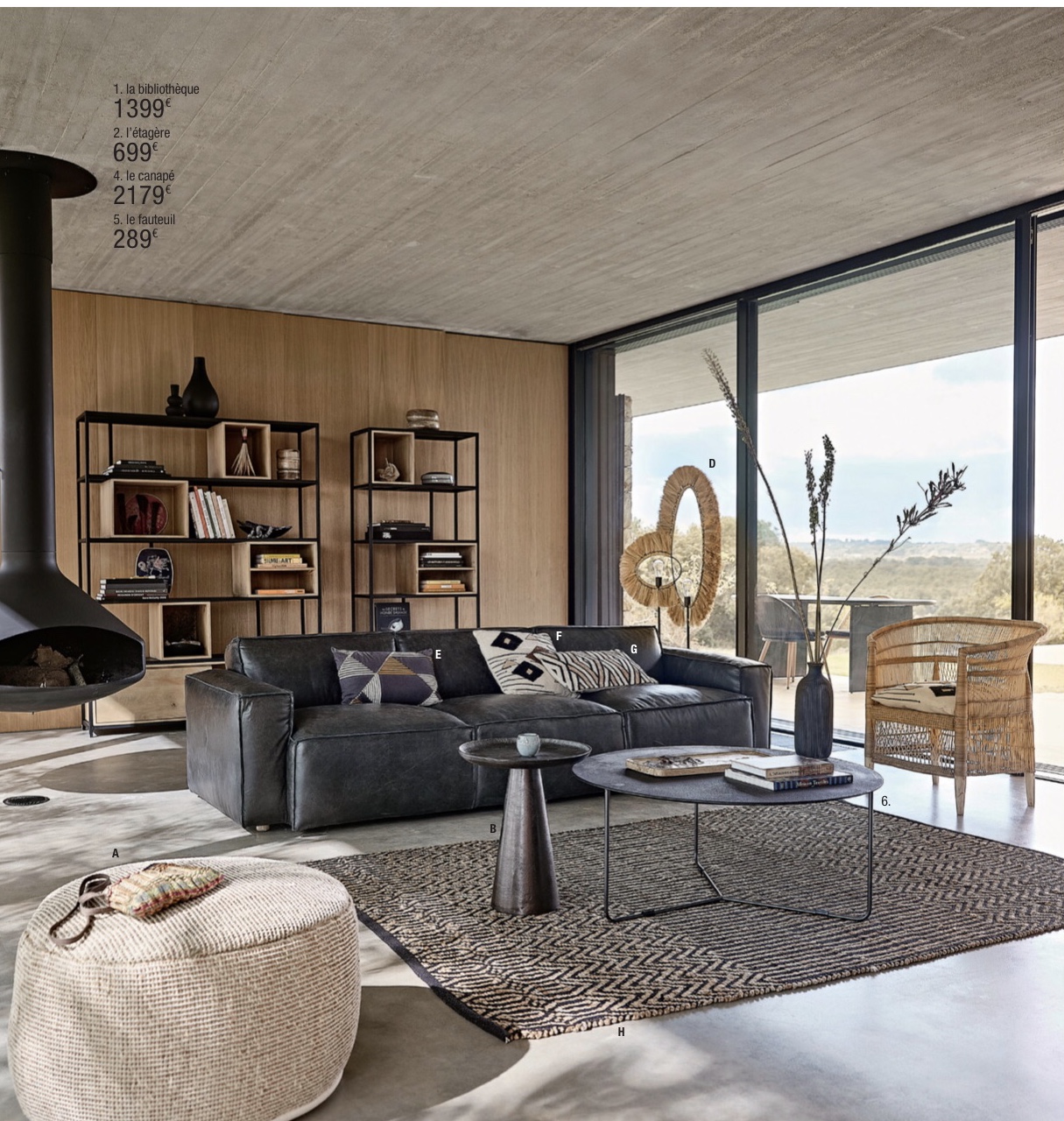 salon avec cheminée Focus
