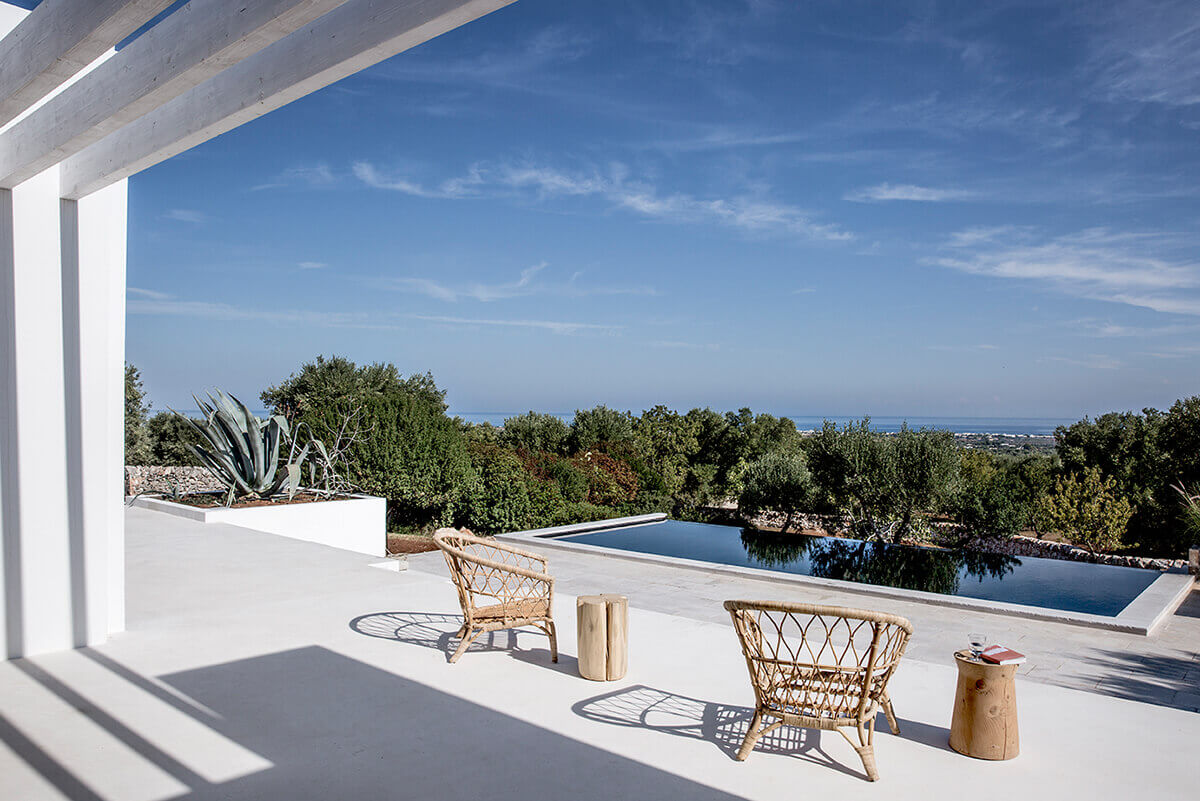 piscine vue mer maison Pouilles