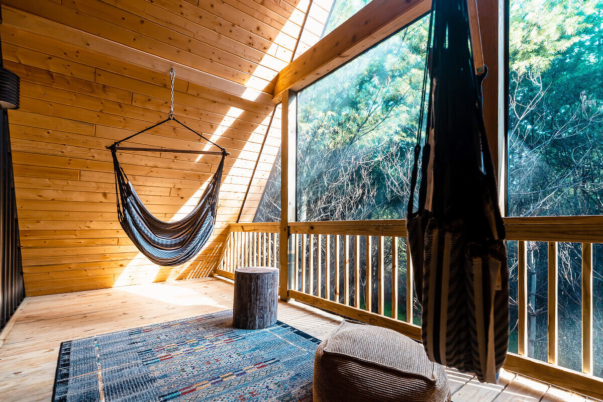 terrasse avec hamac maison en bois terrasse avec hamac maison en bois