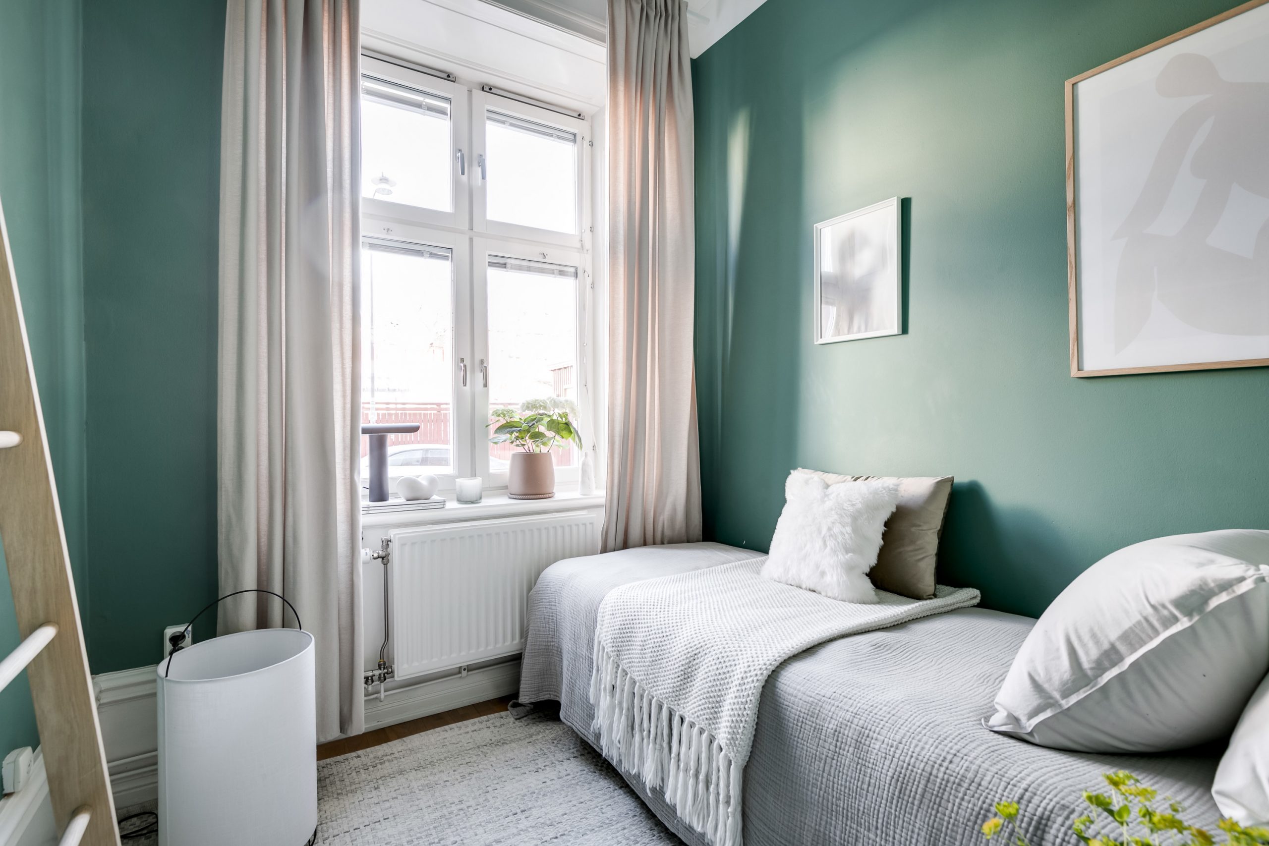 chambre décoration verte