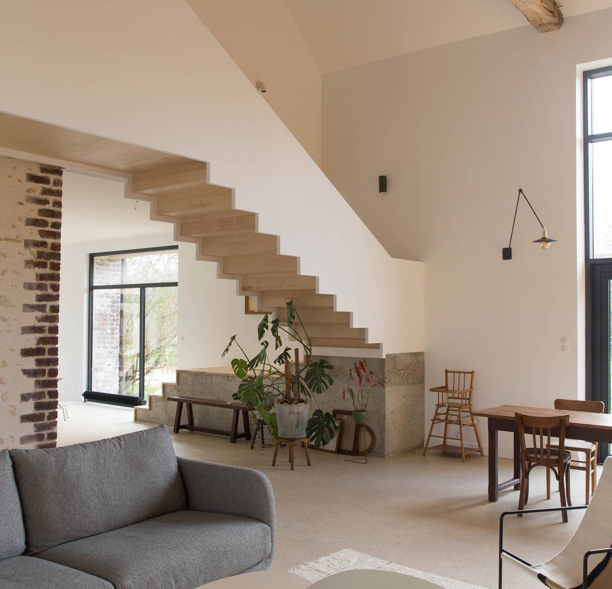 salon grange rénovée