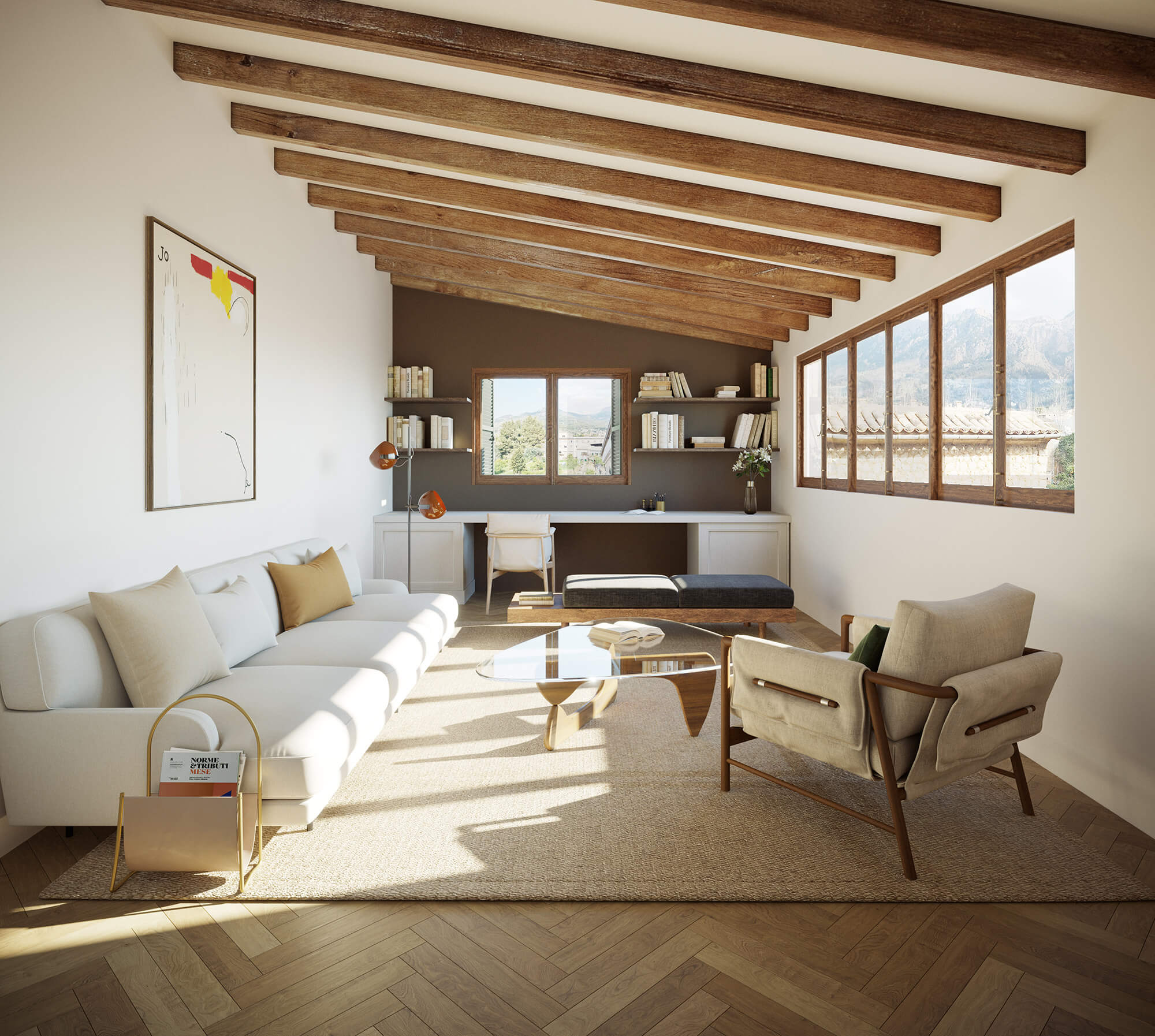 salon avec poutres maison en pierres centenaire Mon Cor Berrow Projects salon avec poutres maison en pierres centenaire Mon Cor Berrow Projects